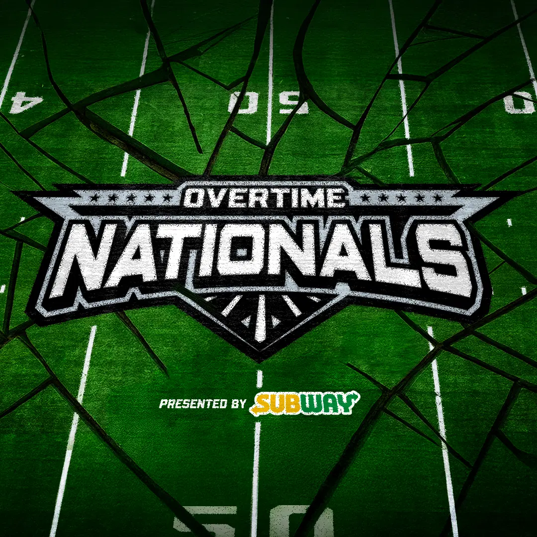 Overtime Nationals football field logo artwork